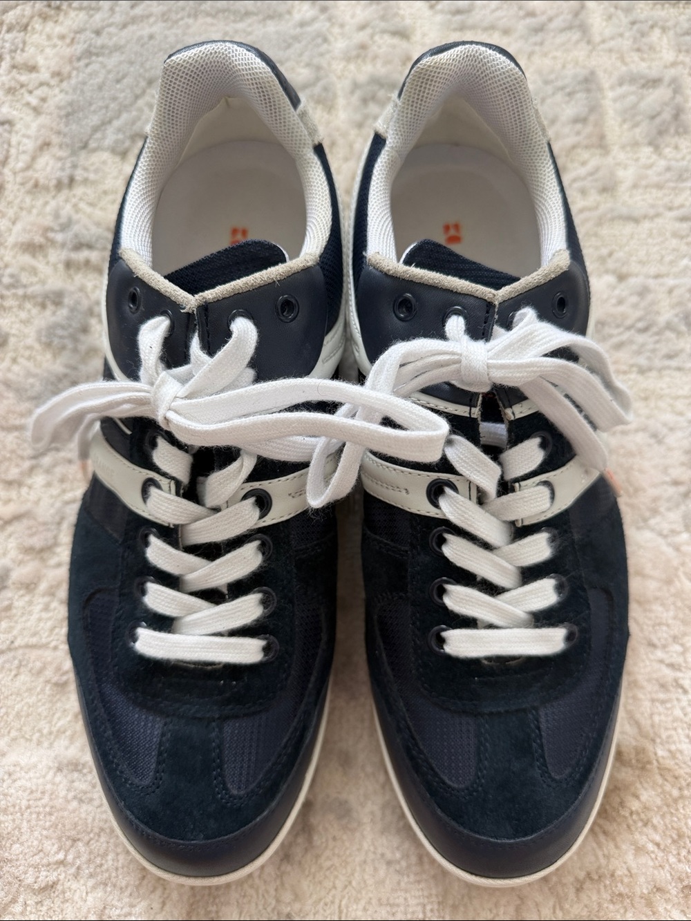 BOSS ORANGE Navy and White Low-Top Sneakers